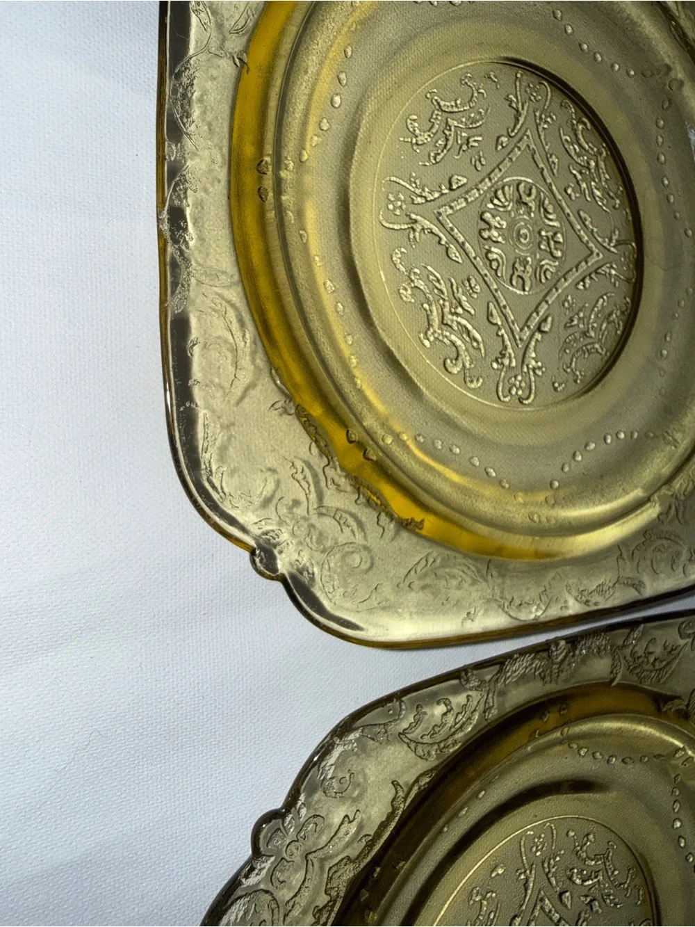 Vintage Amber Depression Glass Salad Dessert Plates Set of 4
